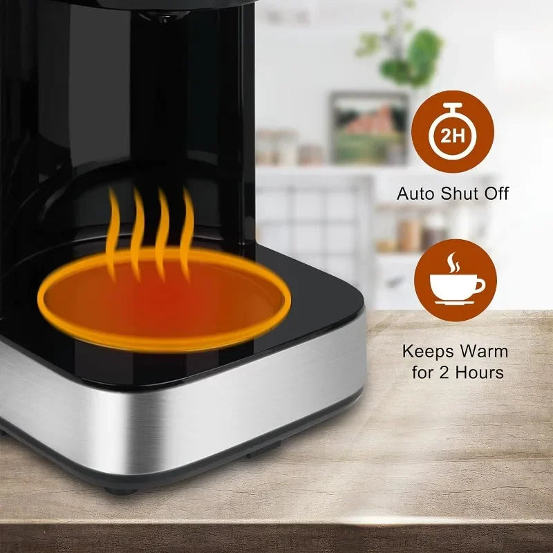 BOSCARE 10-Cup Programmable Coffee Maker: Drip Coffee Maker, Mini Coffee Machine with Auto Shut-off, Strength Control