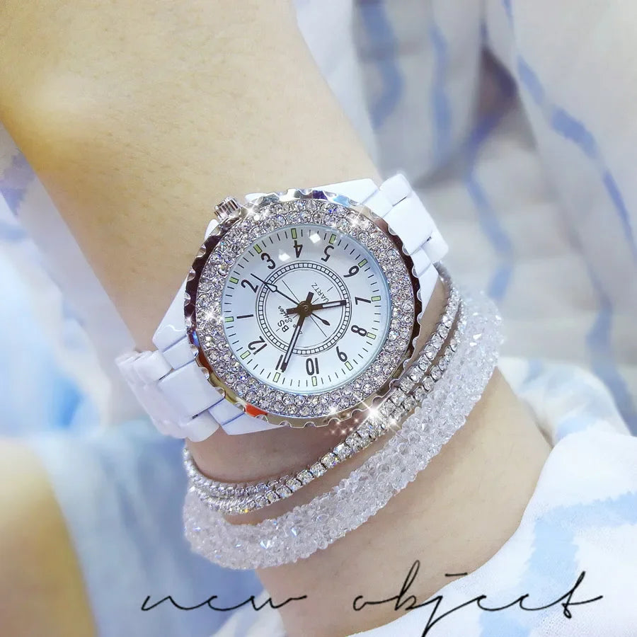 Ceramic Watch for Women Diamond Womens Fashion Quartz Watch Relogio Masculino Luxury Watches Clock Ladies Gifts Droshipping