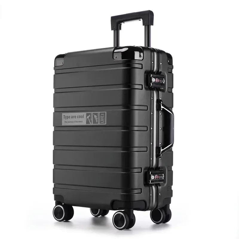 2023 Aluminum Frame Rolling Luggage Neutral Both Men Women Travel Suitcase Universal Wheel Password Boarding Suitcase