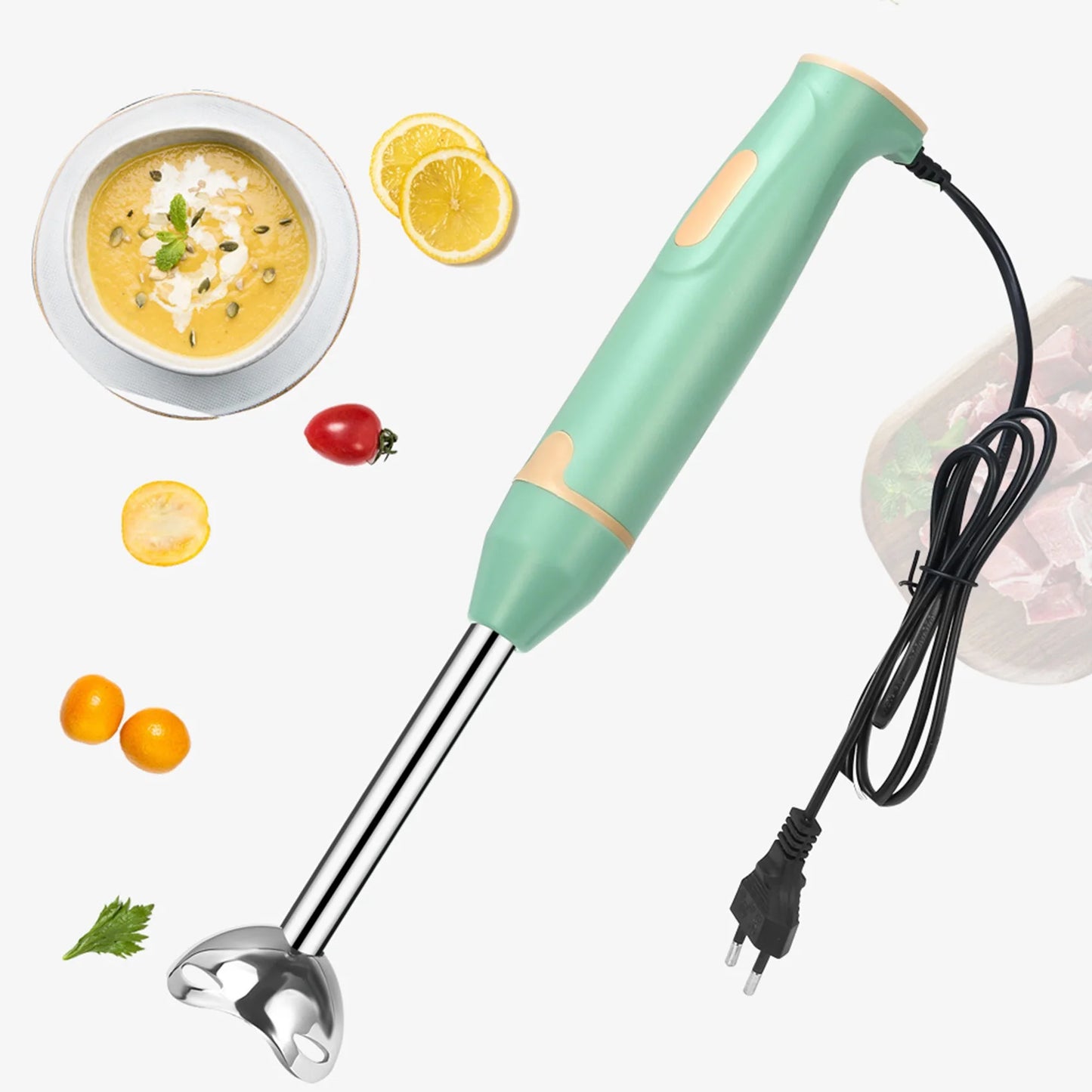 Immersion Hand Stick Blender Electric Food Vegetable Grinder Hand-Held Cooking Complementary Food Machine EU Plug Red