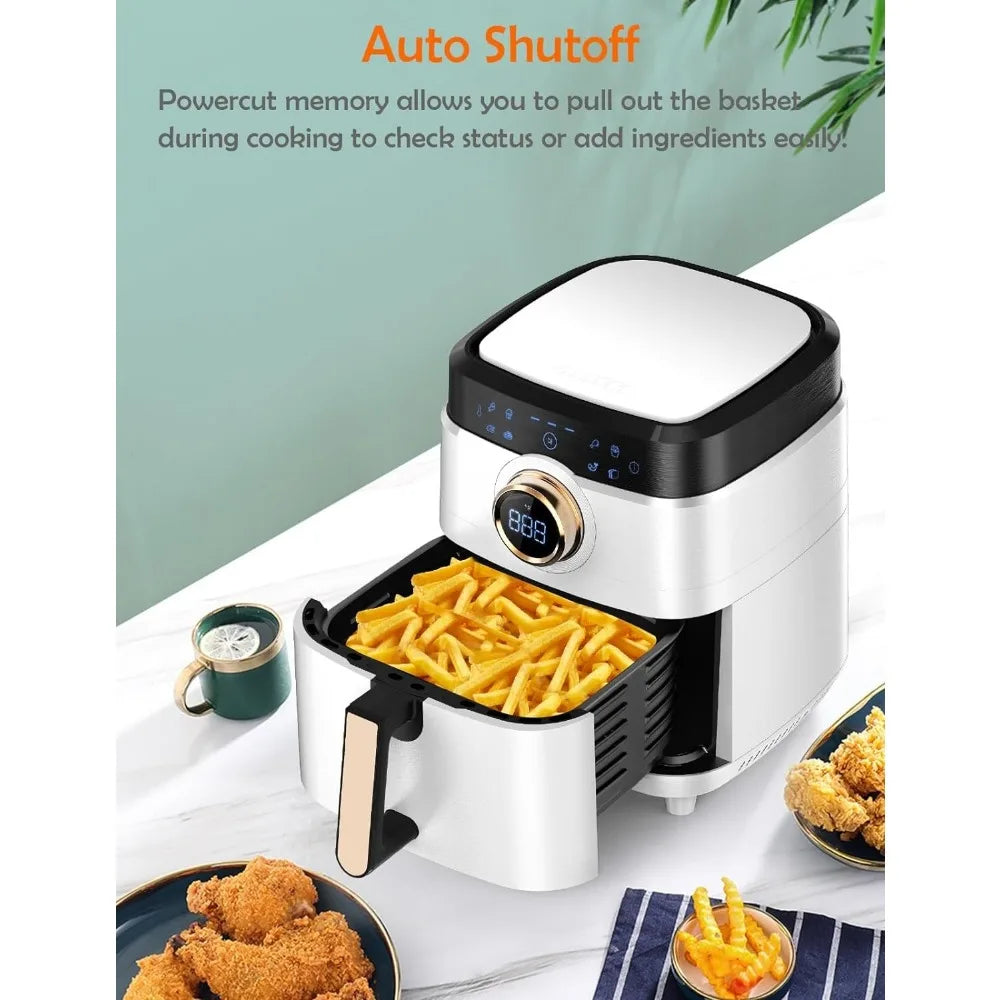 Air Fryer, ALLCOOL Airfryer Oven 8QT Large 1700W 8-in-1 with Touch Screen Air Fryers Dishwasher Safe Nonstick Basket