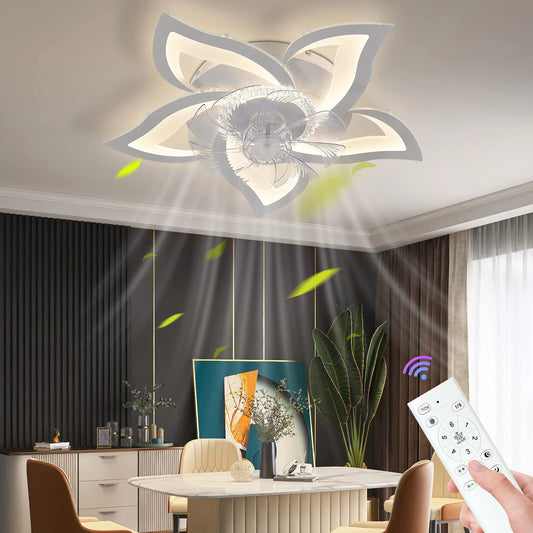 IRALAN Ceiling Fan With Led Light For Living Room Bedroom Home Chandelier Modern Led Ceiling Fan Lamp Decor Lighting