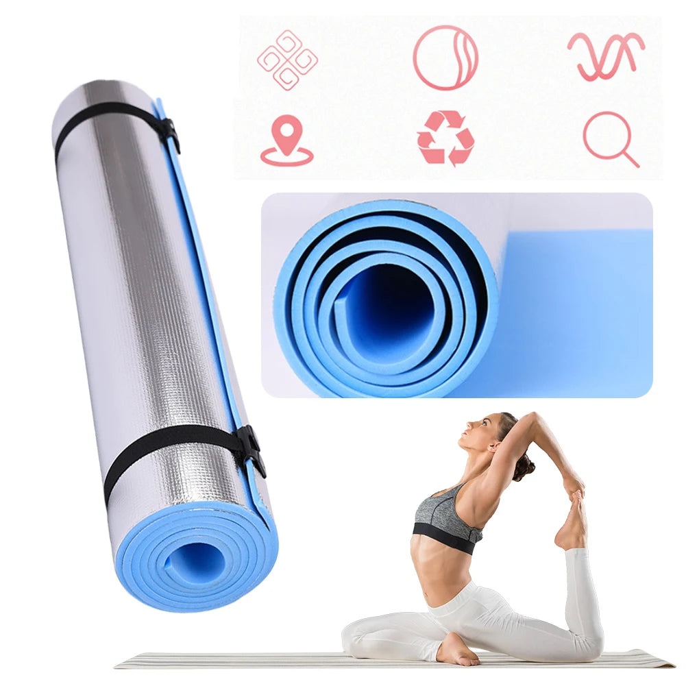 Waterproof Yoga Mat Moisture-proof Yoga Mat Portable Aluminum Membrane Exercise Mat Multifunction for Fitness Exercise